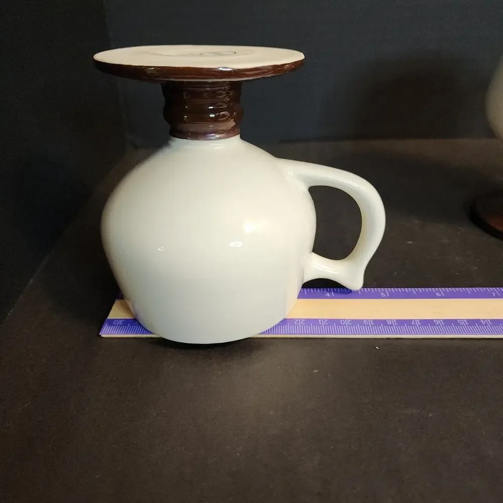 Vtg Hall Footed Pedestal Mug Brown White Restaurant Ware Diner #2274 Qty2
